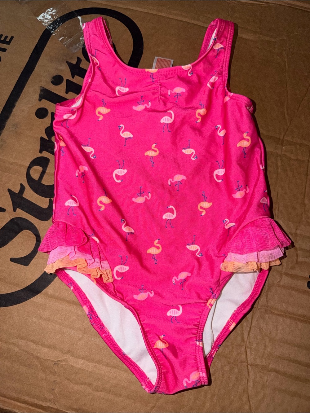 Target Kids Pink Flamingo Ruffle One-Piece Swimsuit